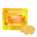 Jaunty Mango Sunrise Fast-Acting Gummies – 1:1:1 THC CBG CBD 10-pack tin